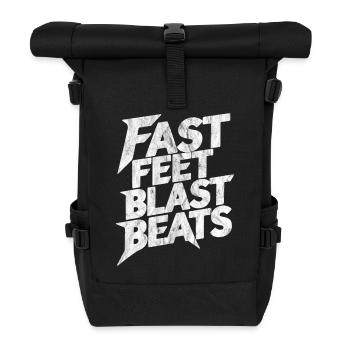 Schlagzeuger Spruch Metal Blast Beats Schlagzeug - Rolltop Rucksack - Schwarz - Vorne