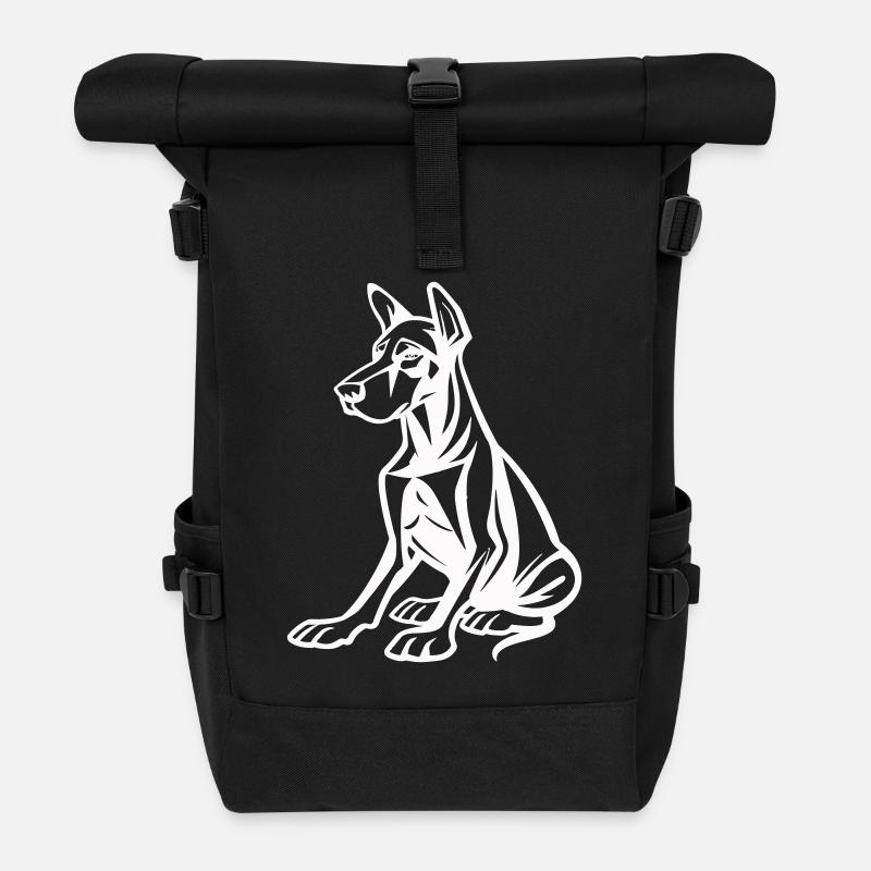Dog Comic - Roll Top Backpack - black