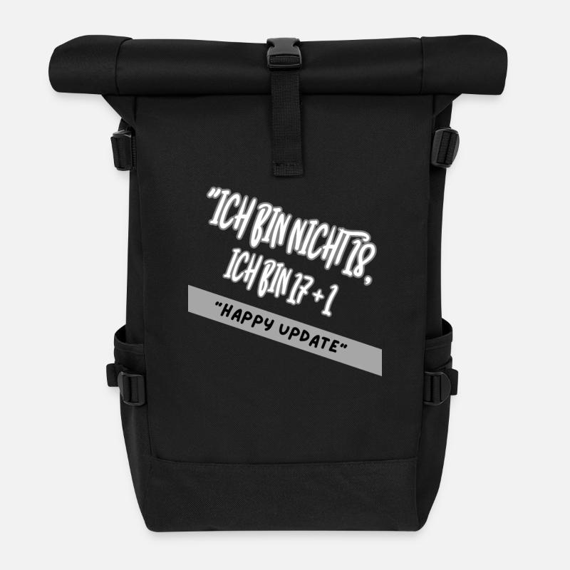 "Ich bin 17+1" nicht 18 - Rolltop Rucksack - Schwarz