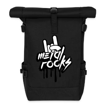 Heavy Metal Rocks Hard Rock Musique Graffiti Spray - Sac à dos roll top - noir - Devant