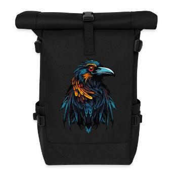 Raven Bird - Roll Top Backpack - black - Front