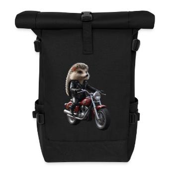 Herisson motard - Sac à dos roll top - noir - Devant