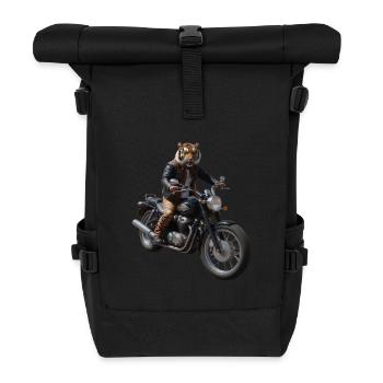 Tigre motard - Sac à dos roll top - noir - Devant