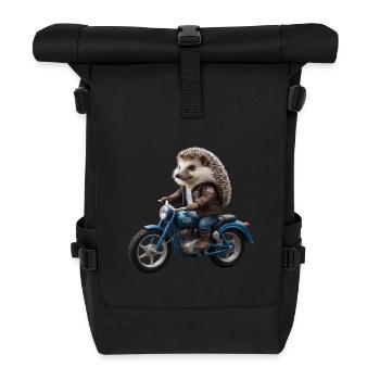 Hérisson motard - Sac à dos roll top - noir - Devant