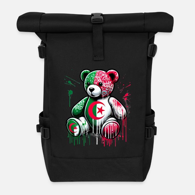Ourson Dz Art - Sac à dos roll top - noir