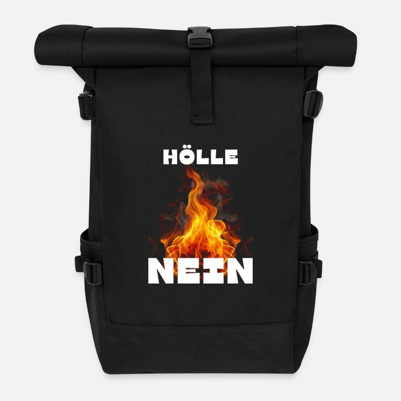 Hölle NEIN - Rolltop Rucksack - Schwarz