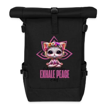 InhaleCalmExhalePeace - Rolltop Rucksack - Schwarz - Vorne