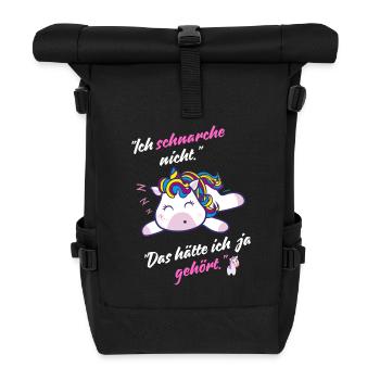 Schlaf-Shirt - Rolltop Rucksack - Schwarz - Vorne