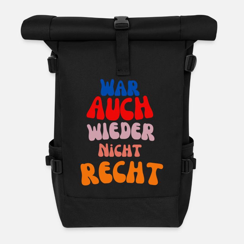 wasn't right again - Roll Top Backpack - black