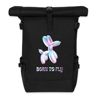 Ballon dog Born to fly - Roll Top Backpack - black - Front