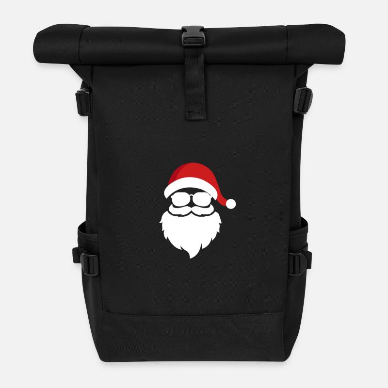 Stylischer Weihnachtsmann - Rolltop Rucksack - Schwarz