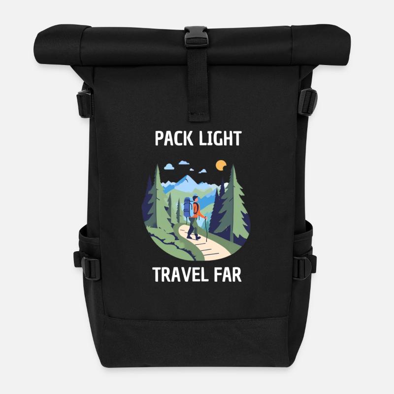 PACK LIGHT TRAVEL FAR - Rolltop Rucksack - Schwarz