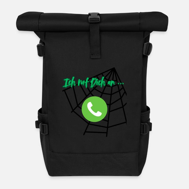 I'll call you - Roll Top Backpack - black