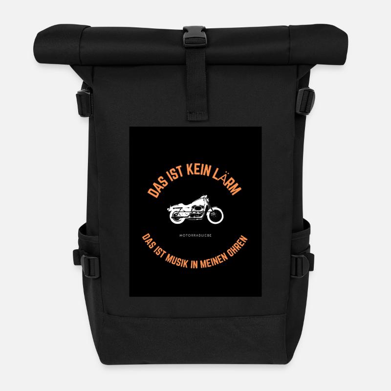 Motorradliebe - Rolltop Rucksack - Schwarz