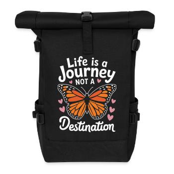 Schmetterling Monarchfalter Bunt Schmetterlinge - Rolltop Rucksack - Schwarz - Vorne