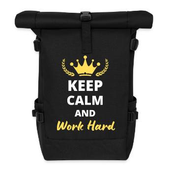 Keep Calm and Work Hard - Sac à dos roll top - noir - Devant