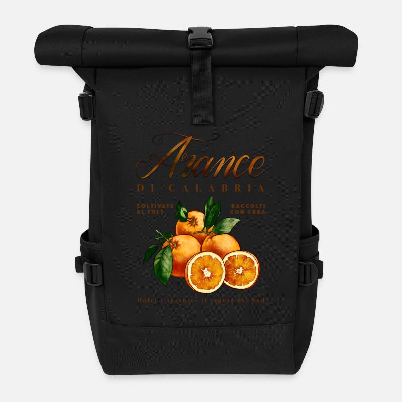 Orangen aus Kalabrien - Rolltop Rucksack - Schwarz
