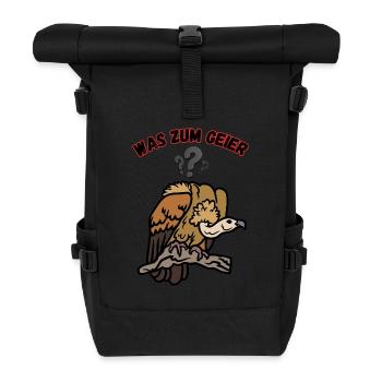 WHAT THE HELL - Roll Top Backpack - black - Front