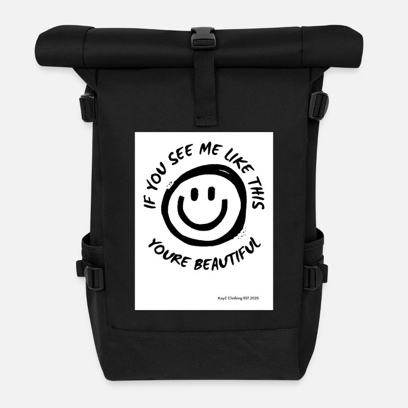 Youre Beautiful - Roll Top Backpack - black