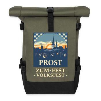 Bayrische Volksfest - Rolltop Rucksack - Olive/Schwarz - Vorne