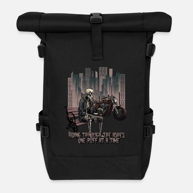 Der Skeleton Rider - Rolltop Rucksack - Schwarz