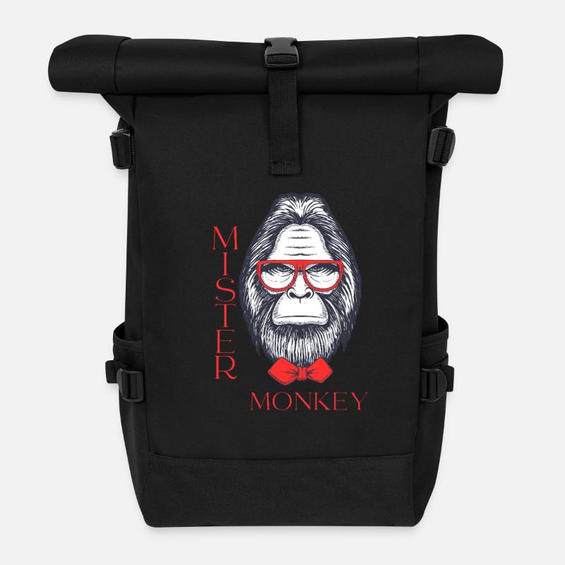 Mister Monkey - Rolltop Rucksack - Schwarz