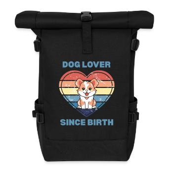 Amoureux des chiens depuis la naissance - Sac à dos roll top - noir - Devant