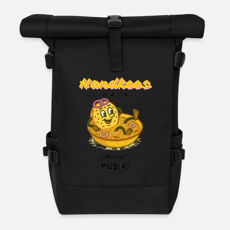 handkees mit musik - Rolltop Rucksack - Schwarz