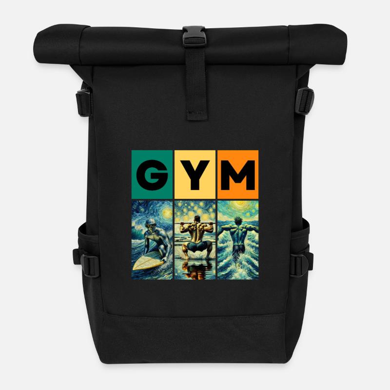 GYMNASE - Sac à dos roll top - noir