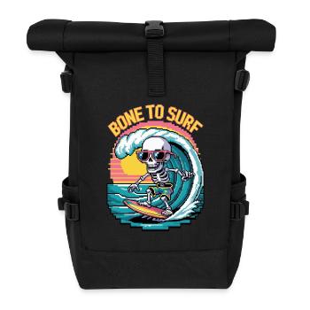 Bit Surfer Skull - Rolltop Rucksack - Schwarz - Vorne