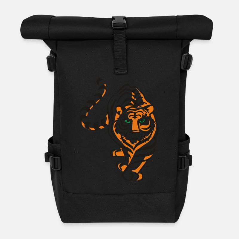Tiger - Rolltop Rucksack - Schwarz