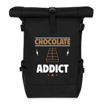 Chocolate Addict - Roll Top Backpack - black - Front