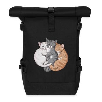 Niedliche Katzen schmusen zusammen für - Rolltop Rucksack - Schwarz - Vorne