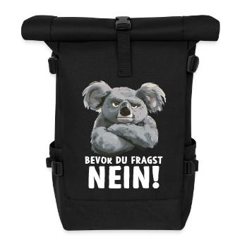 Koala mignon Koala ours avant que je demande non - Sac à dos roll top - noir - Devant