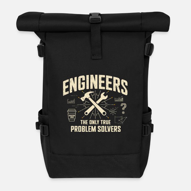 Engineers The True Problem Solvers für einen - Rolltop Rucksack - Schwarz