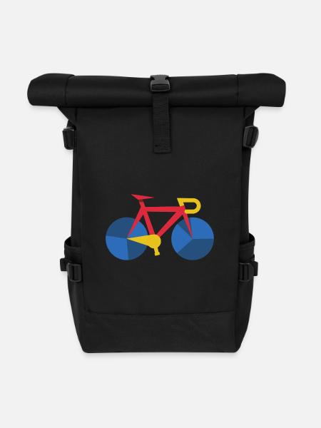 Rennrad Kunst Fahrrad Abstrakt - Rolltop Rucksack - Schwarz