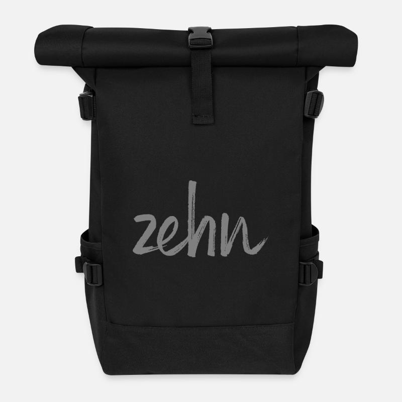 zehn 10 Geburtstag Geschenk Zahl - Rolltop Rucksack - Schwarz