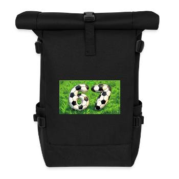 Six Seven Fußball Design  - Rolltop Rucksack - Schwarz - Vorne