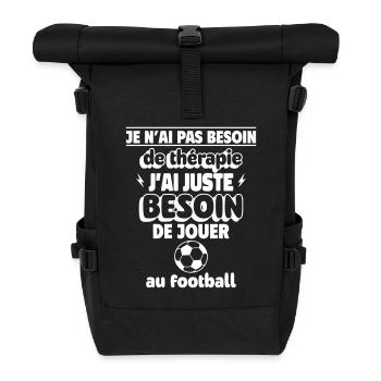 besoin de jouer au football - Sac à dos roll top - noir - Devant