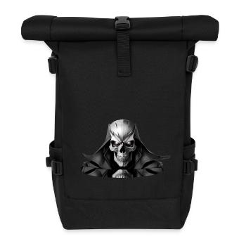 Skull in Black - Rolltop Rucksack - Schwarz - Vorne