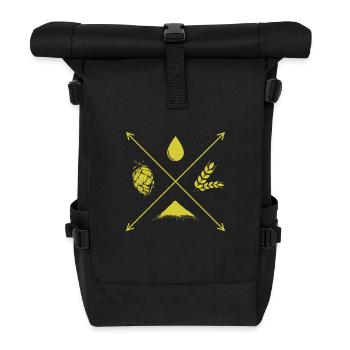 Bier brauen Wasser Hopfen und Malz - Rolltop Rucksack - Schwarz - Vorne