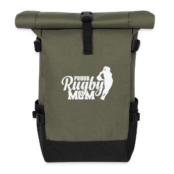 Fière rugby maman joueur de football - Sac à dos roll top - olive/noir - Devant