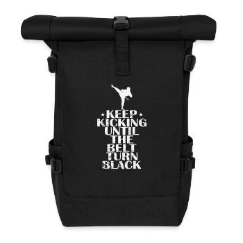 Keep Kicking Until The Belt Turn Black Taekwondo - Rolltop Rucksack - Schwarz - Vorne
