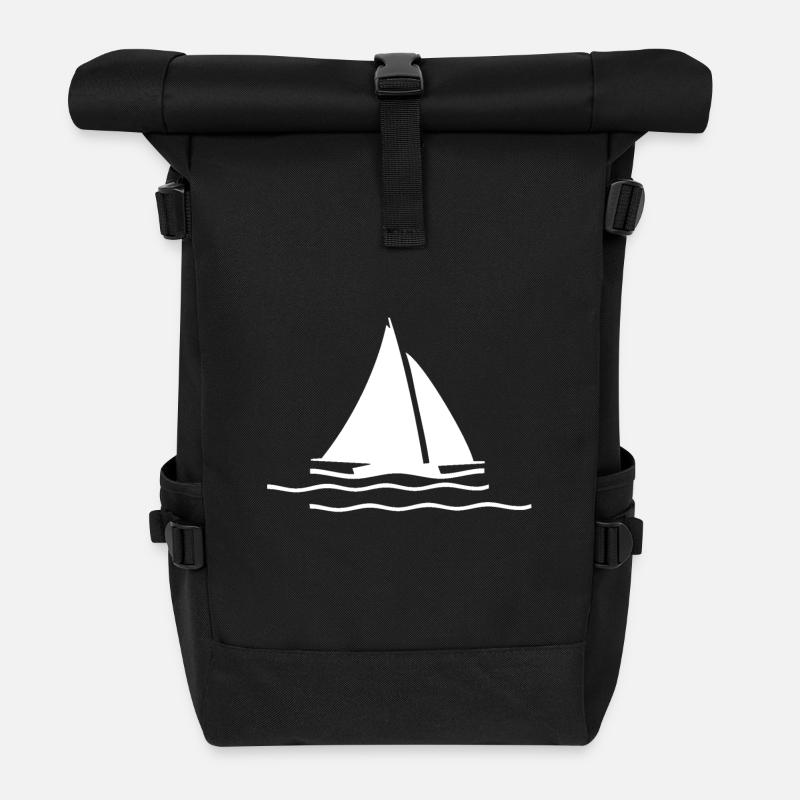 Segeln - Rolltop Rucksack - Schwarz