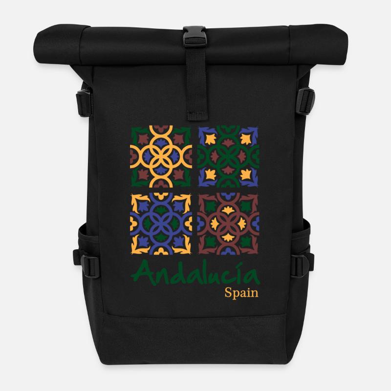 Andalusian Tiles 3 - Sac à dos roll top - noir