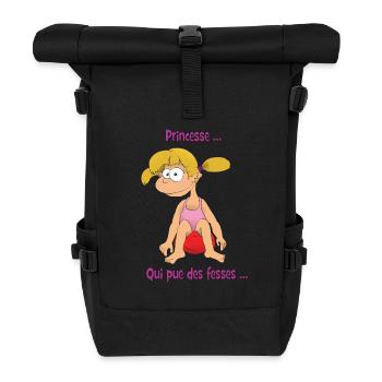 princesse pue des fesses - Sac à dos roll top - noir - Devant