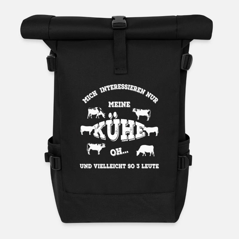 Kühe - Rolltop Rucksack - Schwarz
