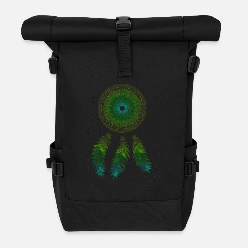 Mandala dream catcher - Roll Top Backpack - black