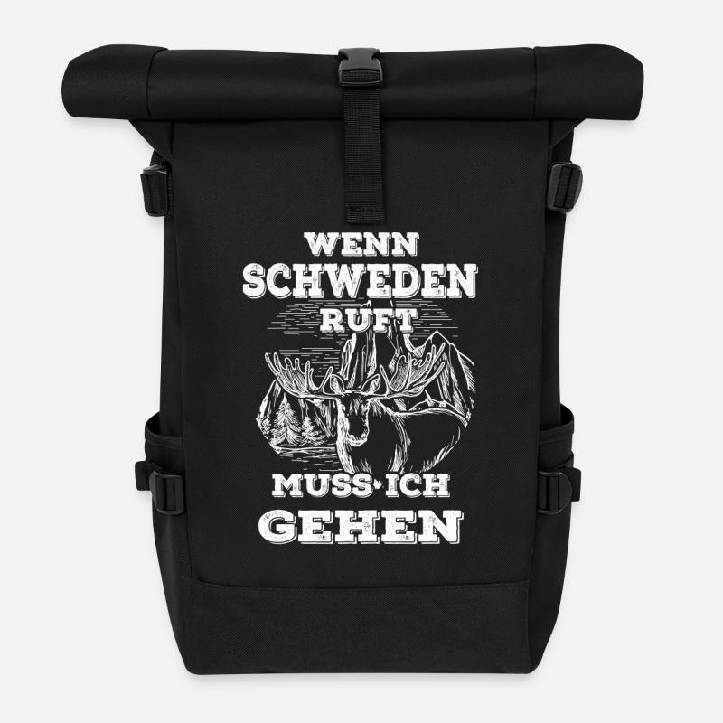 Wenn Schweden ruft - Rolltop Rucksack - Schwarz