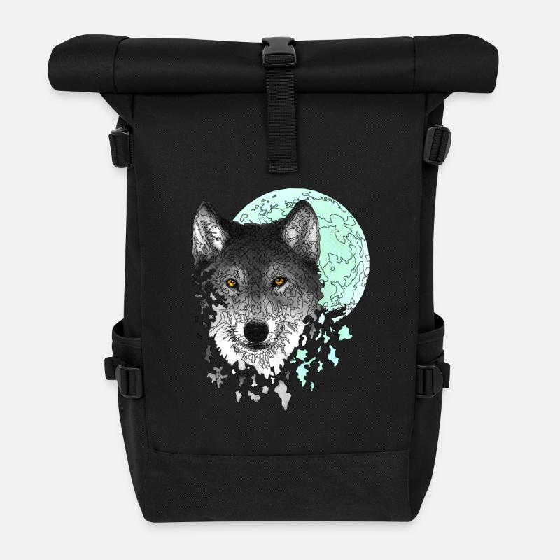 loup - Sac à dos roll top - noir